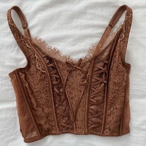 Victoria’s Secret Copper Gold Corset Bra Top Size S/M